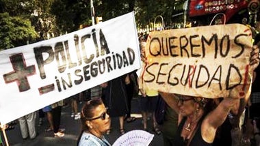 Manifestación pidiendo más seguridad.