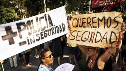 Manifestación pidiendo más seguridad.