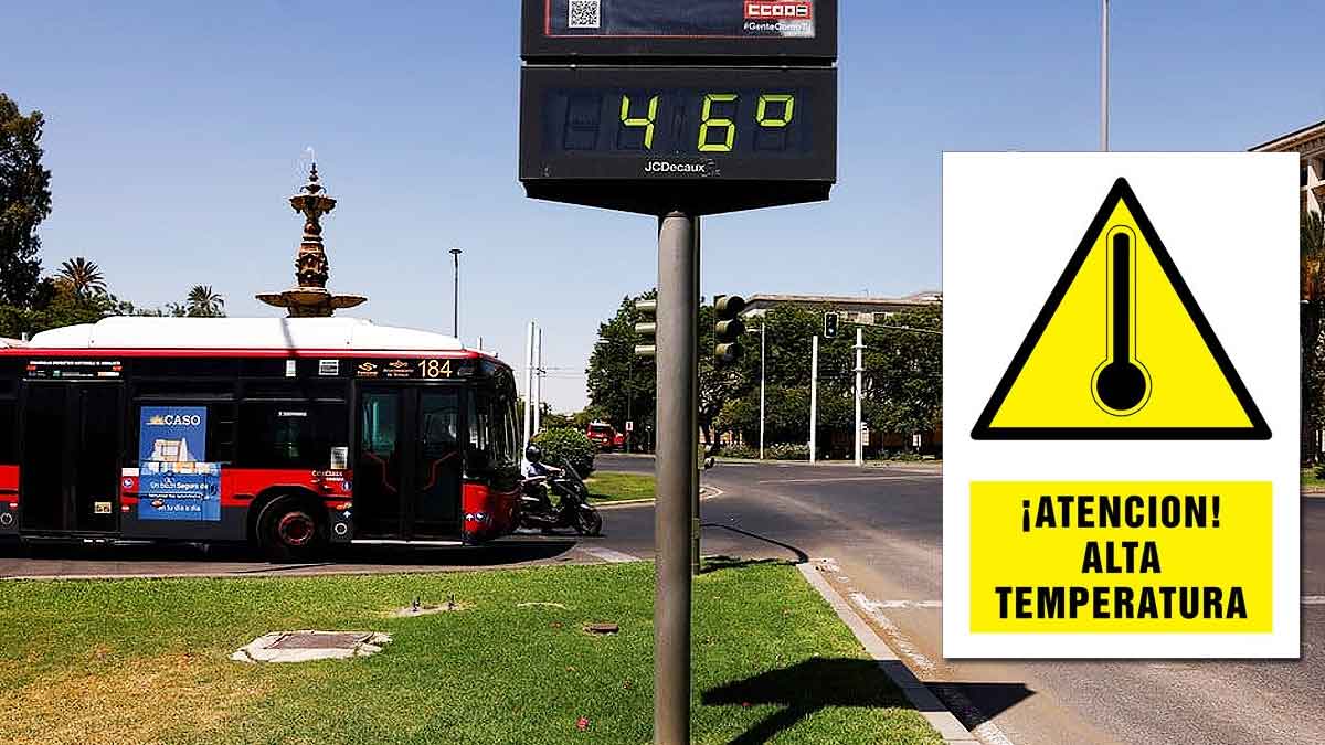 Alta temperatura en un termómetro en la calle de Sevilla.