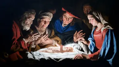 Pintura de Stomer sobre el nacimiento de Jesús de Nazaret.