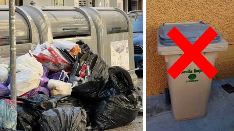 Contenedores de basura en Sevilla.