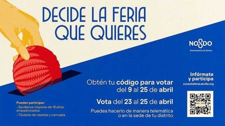 Llamada al voto sobre la Feria de Abril de Sevilla.
