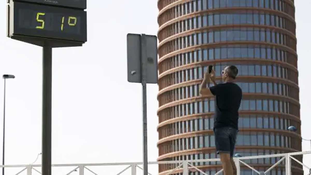 Altas temperaturas en un termómetro de Sevilla.