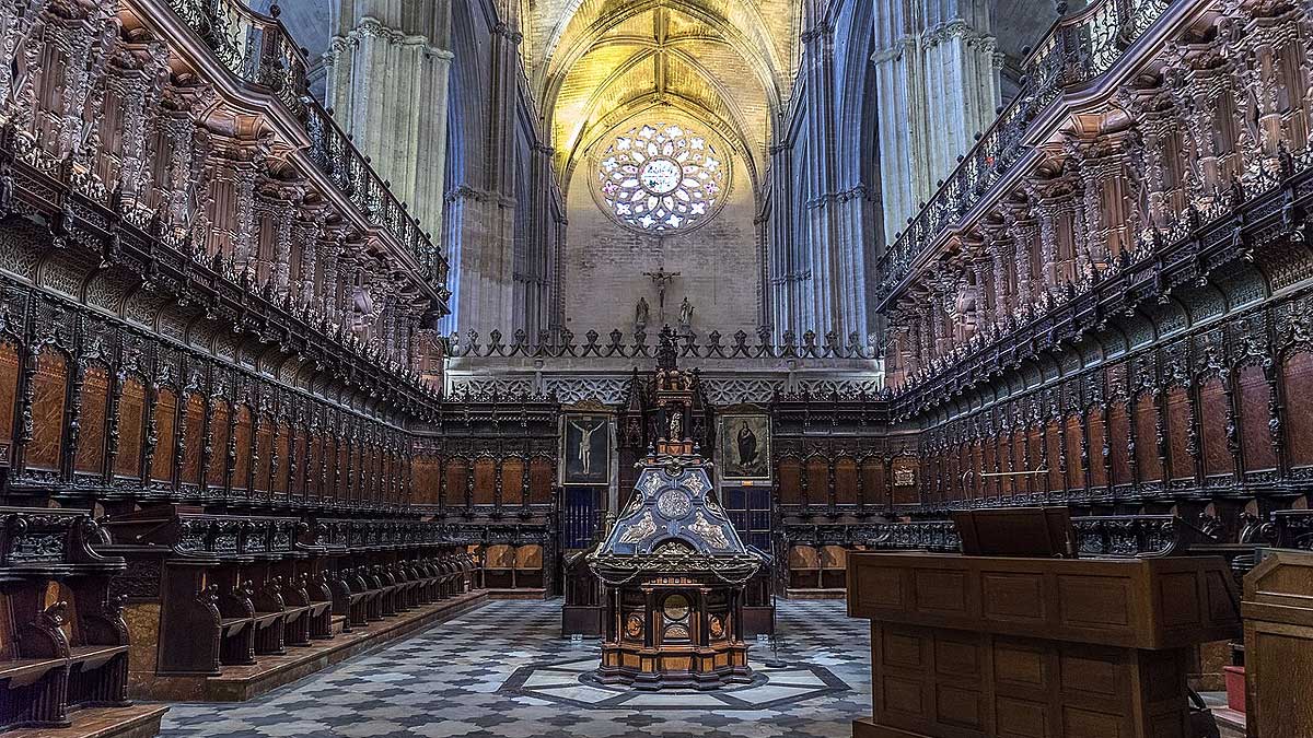 Sillería del coro de la Catedral de Sevilla.