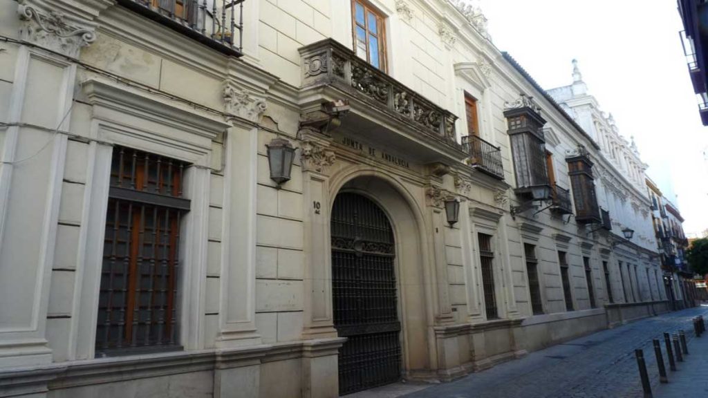 Entrada al palacio por la calle Monsalves.
