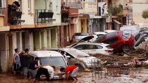 Calle afectada por la DANA en Valencia.