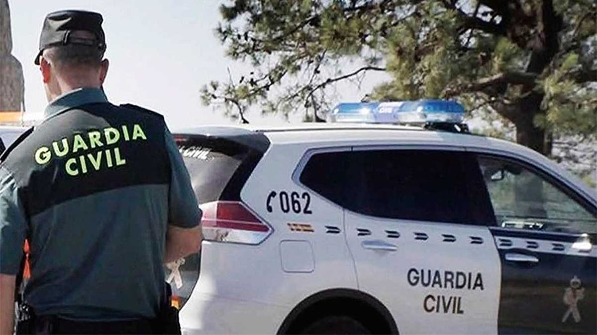 Agente y vehículo de la Guardia Civil.