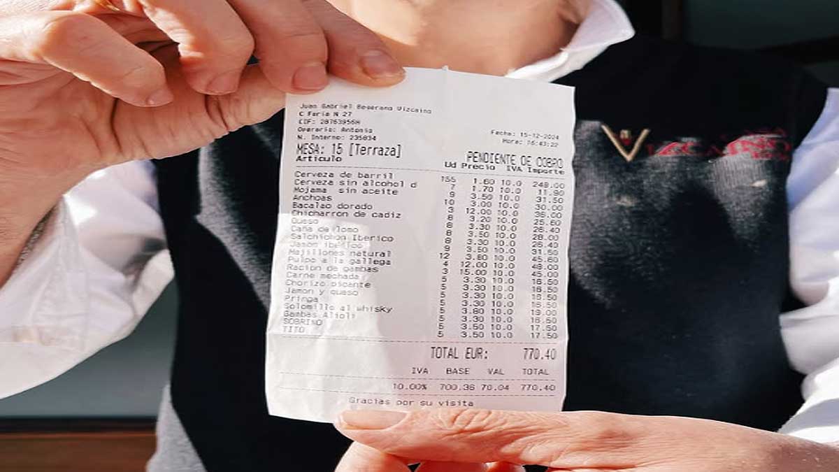 Casa Vizcaíno bate el record en una cuenta: 770 euros.