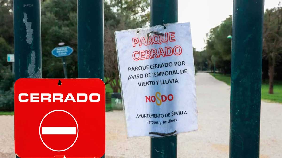 Sevilla cierra sus parques por el temporal.