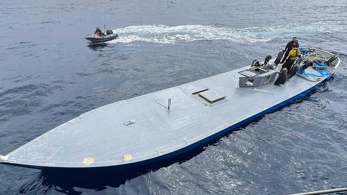 Imagen del narcosubmarino.