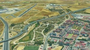 Sobre el mapa de Sevilla el trazado en gris de la SE-35.