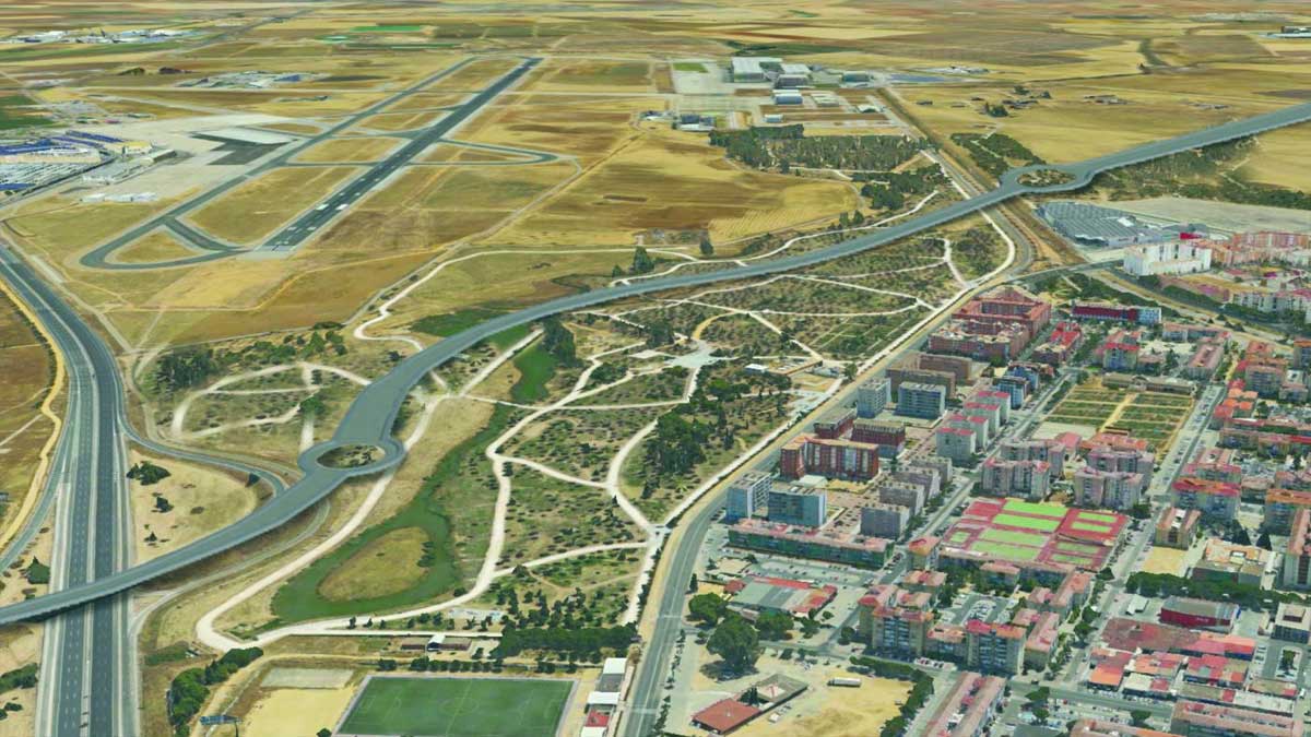 Sobre el mapa de Sevilla el trazado en gris de la SE-35.