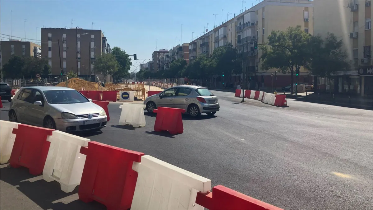 Zona acotada de obras en Doctor Fedriani.