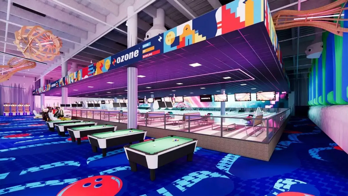 Mesas de billar de la zona de ocio de Ozone en Sevilla Este.