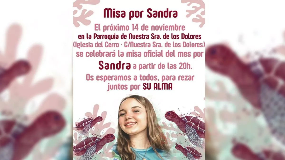 Cartel con la imagen de Sandra Peña y tortugas en tonos morados.