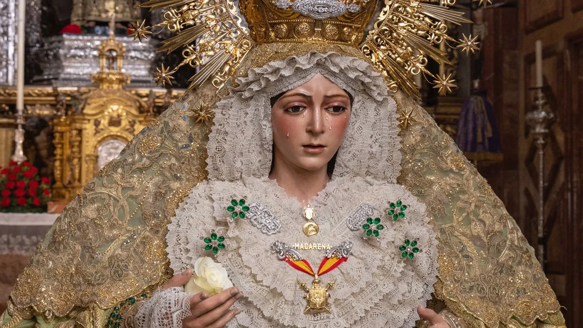 Imagen del rostro de la Virgen de la Macarena.