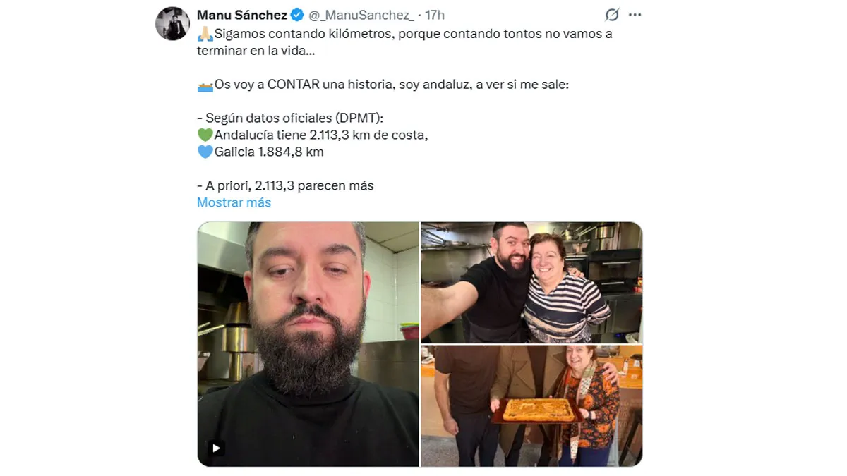 Red social X, perfil de Manu Sánchez.