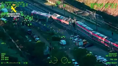 Imagen de la Guardia Civil de uno de los trenes, el Iryo, de Adamuz.