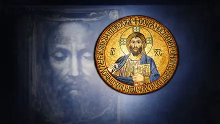 Santa Faz y representación bizantina de Cristo.