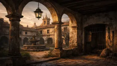 Patio de la "Casa de los Locos" en el entorno de la calle San Luis de Sevilla, en la Macarena.