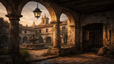 Patio de la "Casa de los Locos" en el entorno de la calle San Luis de Sevilla, en la Macarena.