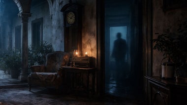 Patio y sombra en la casa abandonada de Lebrija.