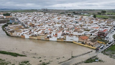 El Palmar de Troya anegado por el agua.