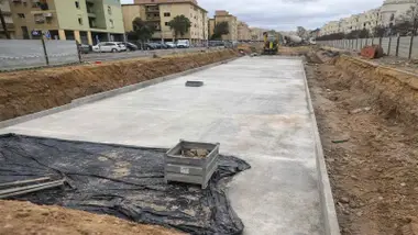Tabicado del metro a su paso por Pino Montano.