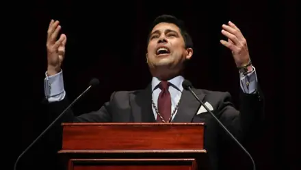 El pregonero en un momento de exaltación.