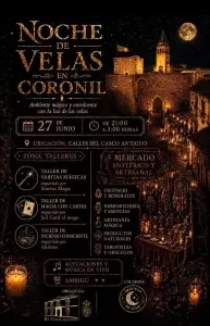 Cartel del evento de la Noche de las Velas en El Coronil.