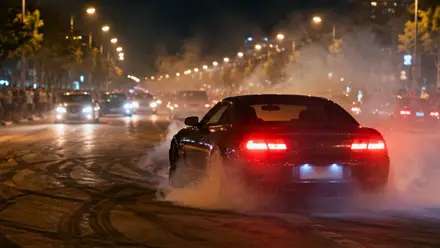 Coche habiendo derrapes.