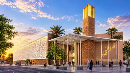 Edificio, en el proyecto, de la mezquita de Sevilla.
