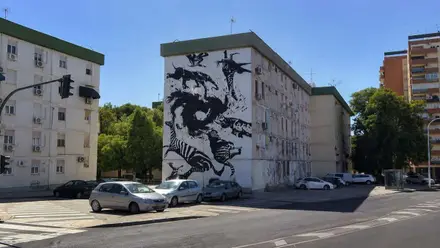 Bloques de viviendas de la Calle Éfeso en el Polígono de San Pablo.