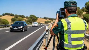 Guardia Civil controlando la velocidad.