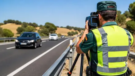 Guardia Civil controlando la velocidad.