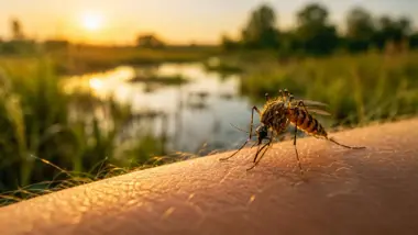 Mosquito Culex en las marismas del Guadalquivir.
