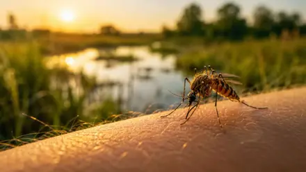 Mosquito Culex en las marismas del Guadalquivir.