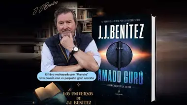 Fotocomposición con J.J.Benítez y su libro nuevo "Amado Gurú".